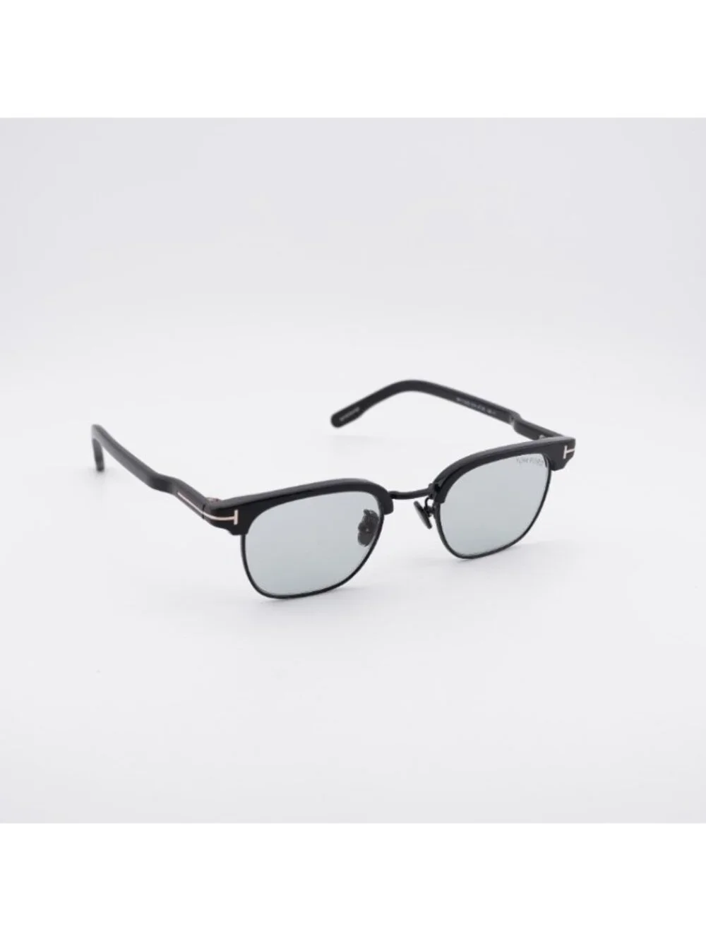 Tom Ford FT1119-D 01A Sunglasses Shiny Black Browline Frame, Smoke Lenses